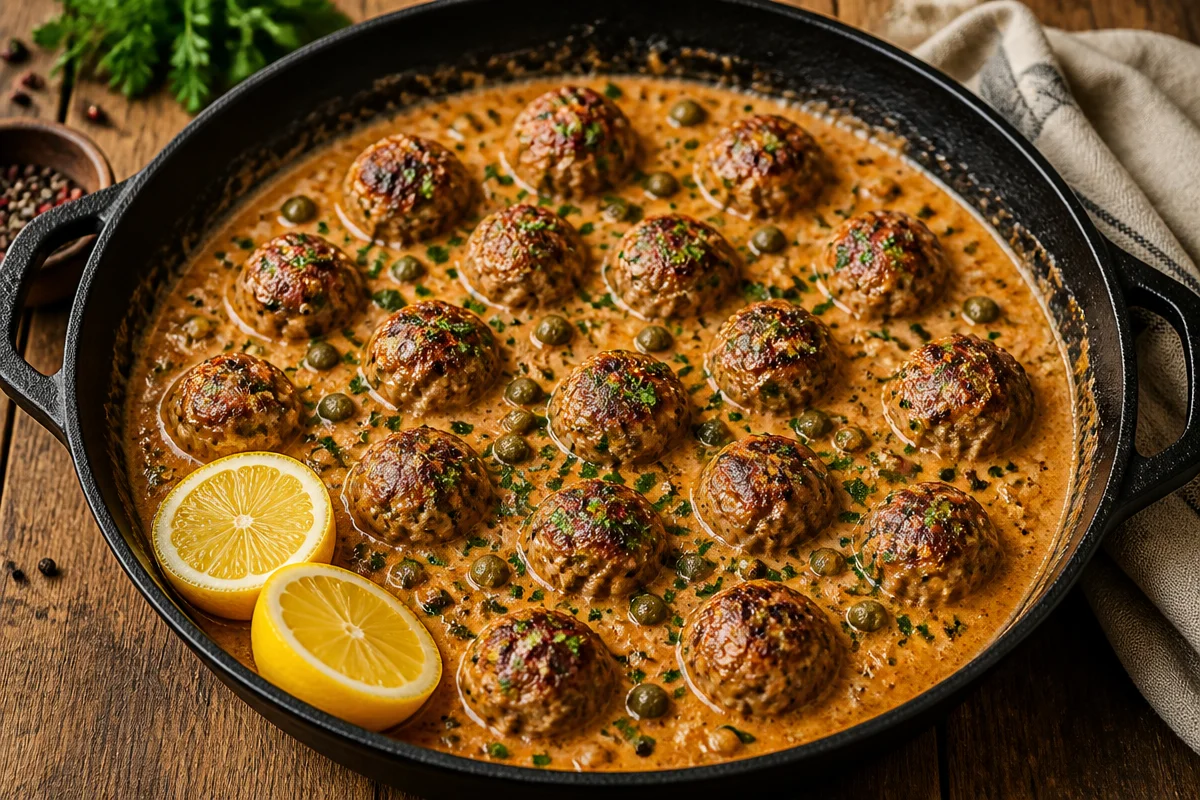 Classic German Königsberger Klopse (Meatballs in Caper Sauce)