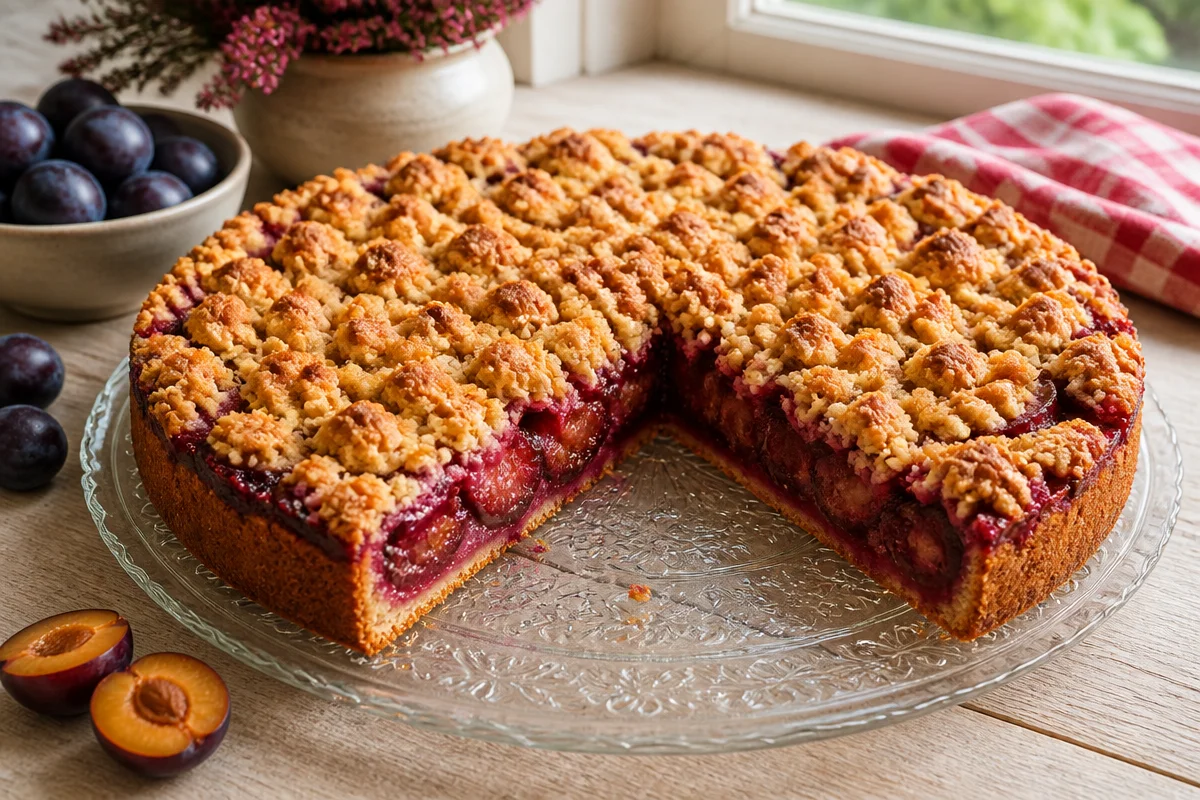 Deliciously Easy Classic German Zwetschgenkuchen (Plum Sheet Cake)