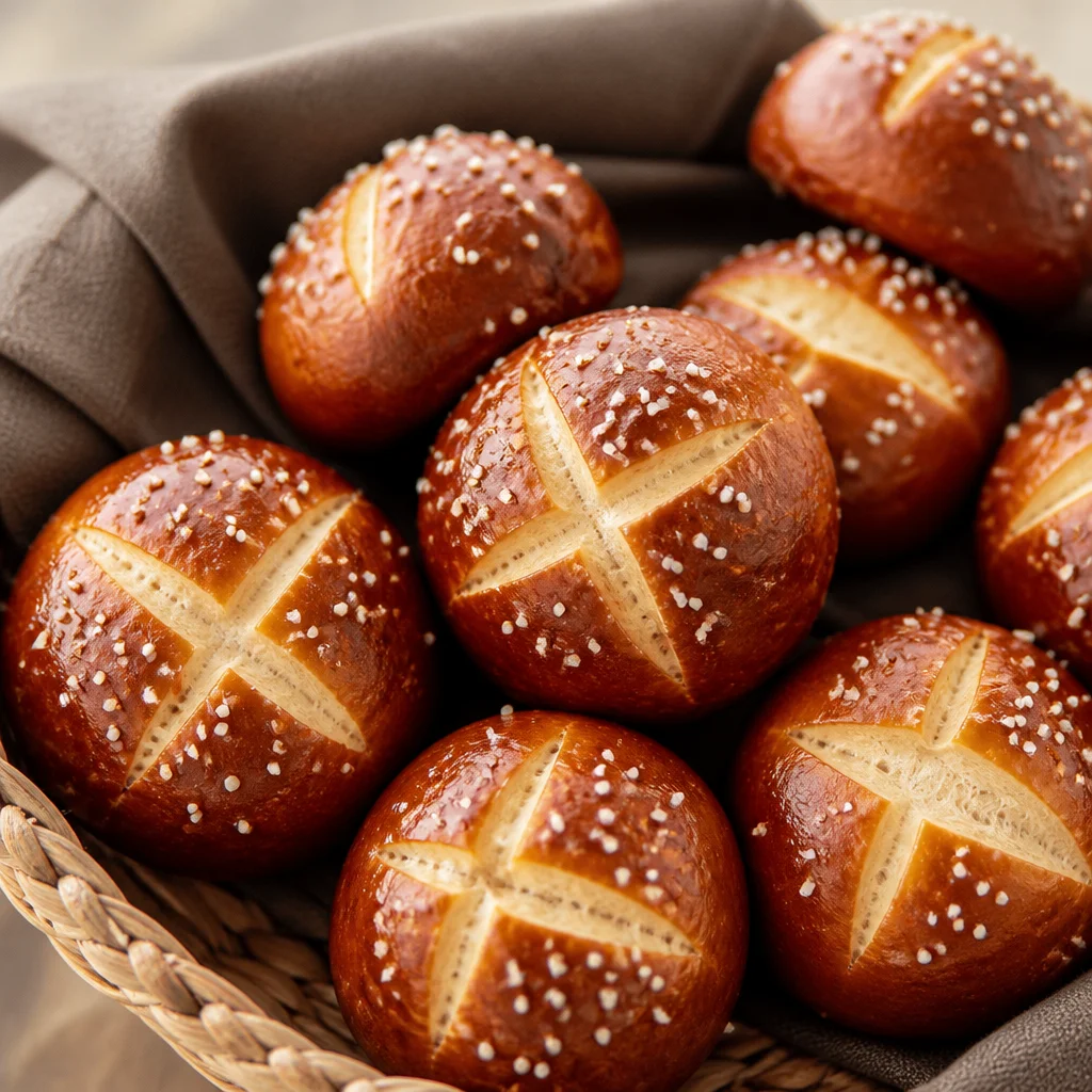 Homemade Classic German Laugenbrötchen - Soft Pretzel Rolls Freshly Baked