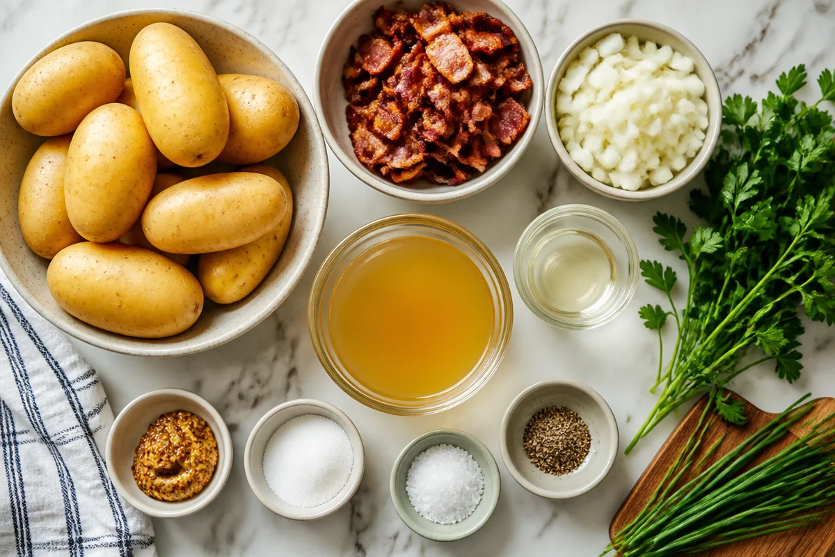 Fast German Kartoffelsalat (Warm Potato Salad)