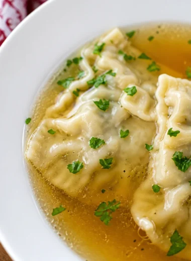Classic German Maultaschen - Swabian stuffed pasta pockets filled with meat and spinach.