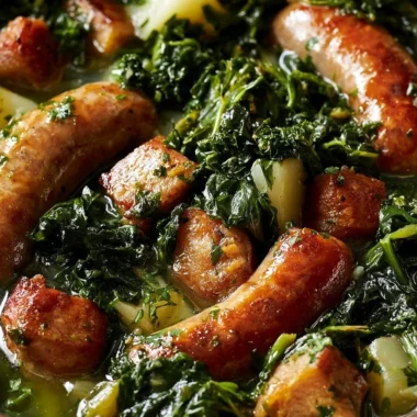 Authentic Grünkohl mit Pinkel - Traditional German Kale with Sausage Dish