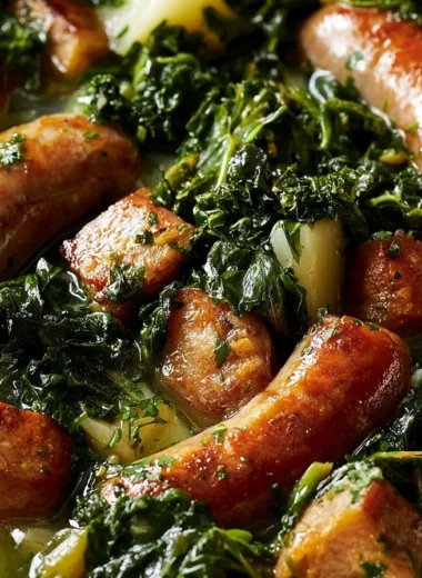 Authentic Grünkohl mit Pinkel - Traditional German Kale with Sausage Dish