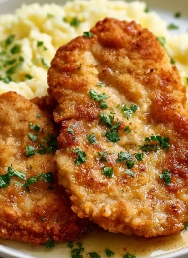 Delicious classic Wiener Schnitzel served with lemon and parsley garnish