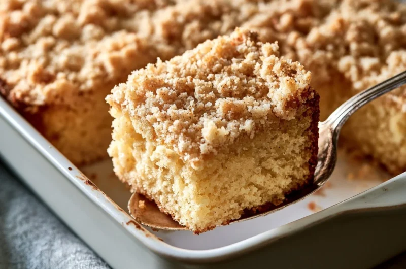 Traditional Streuselkuchen, a German crumb cake topped with buttery streusel.