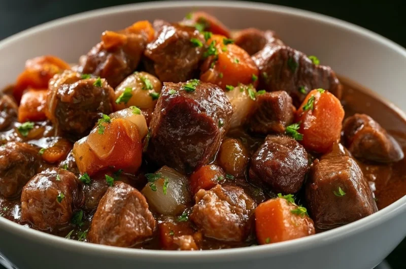 Delicious Wildschweingulasch dish made with tender wild boar stew