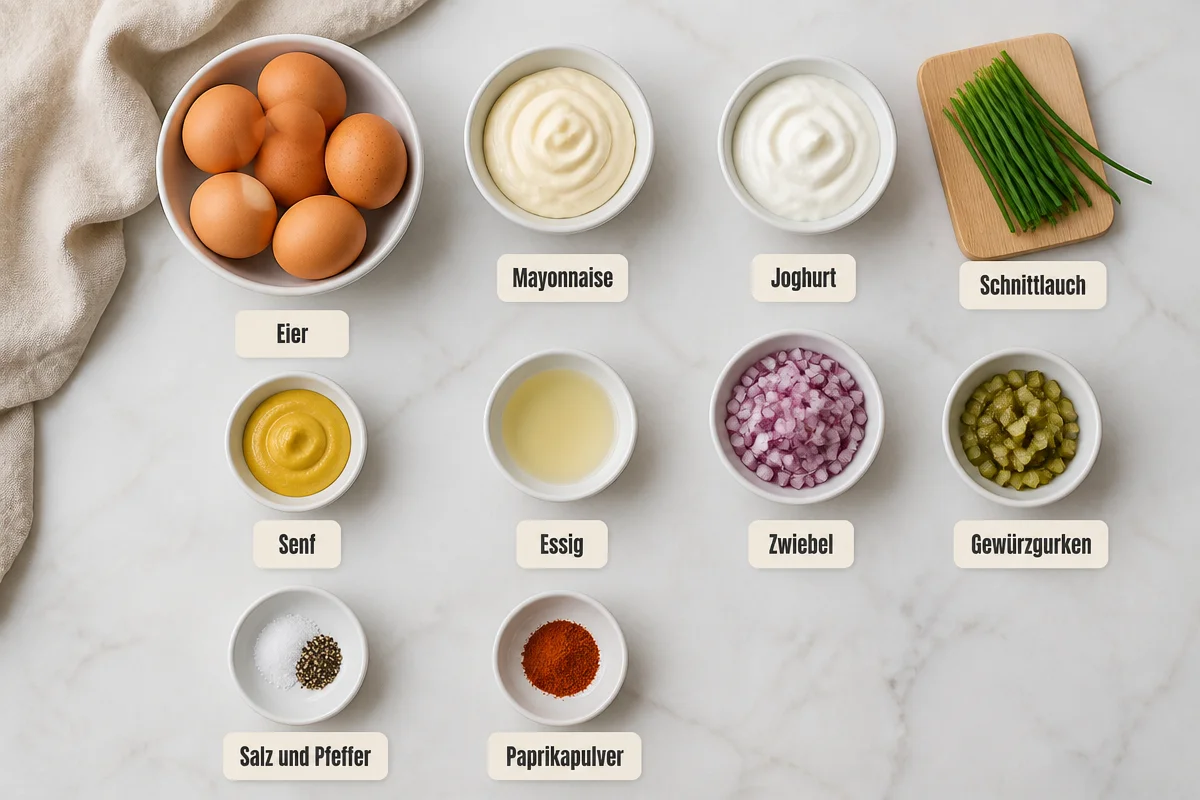Einfacher deutscher Eiersalat (Cremiger Eiersalat)
